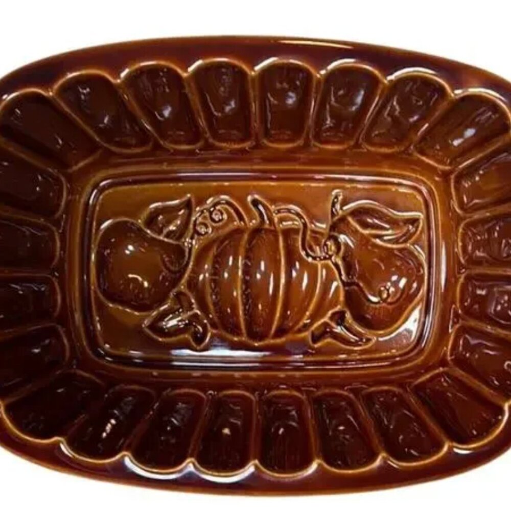 William Sonoma-Fall Harvest Ceramic Bread pan